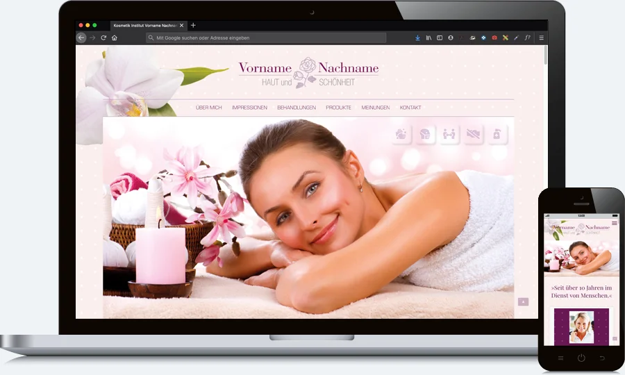 Homepage für Kosmetikstudio 5